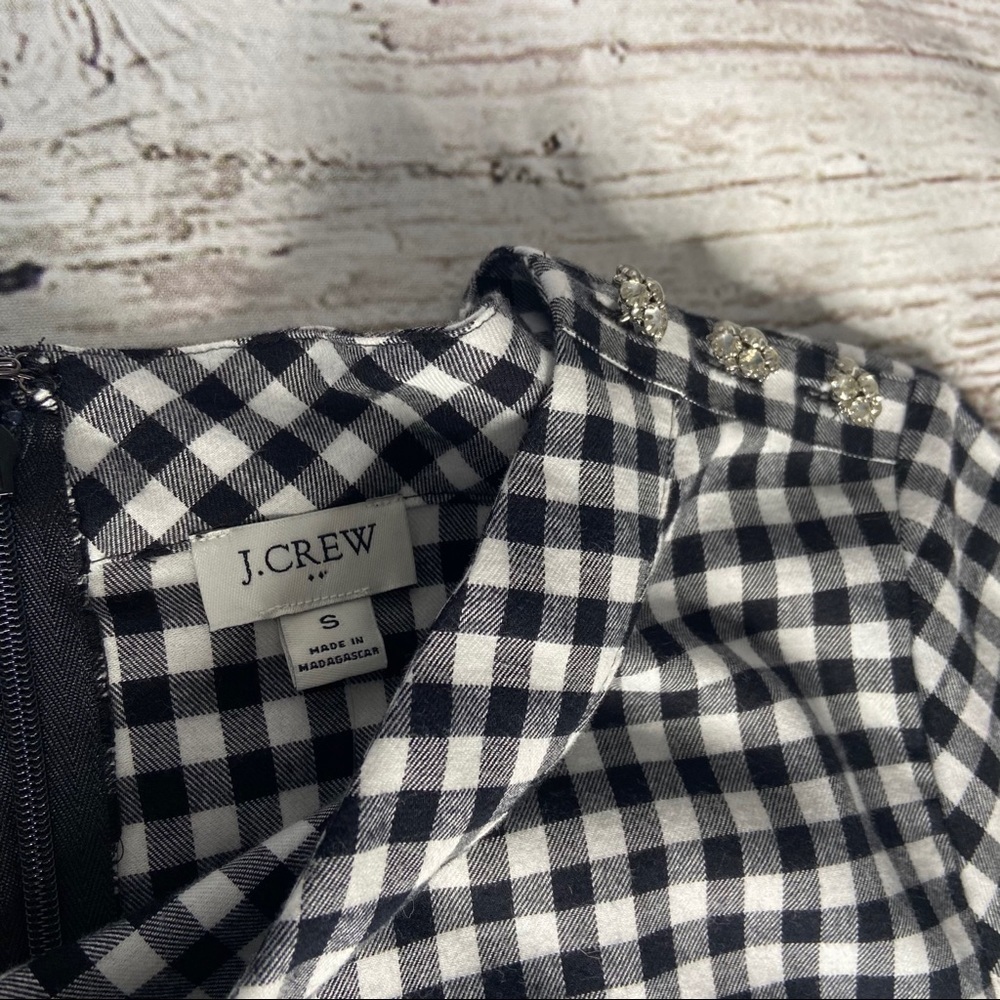NWT J. Crew Black & White Gingham Dress Size S - Picture 9 of 10